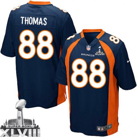 Nike Broncos 88 Thomas Blue Game 2014 Super Bowl XLVIII Jerseys