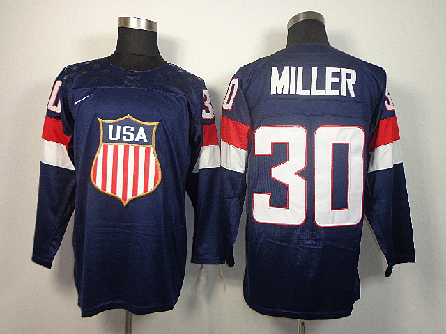 USA 30 Miller Blue 2014 Olympics Jerseys