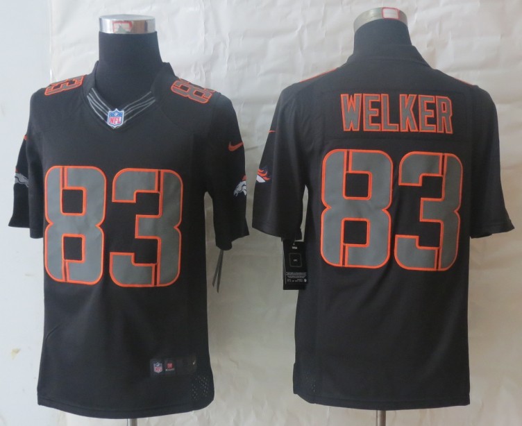 Nike Broncos 83 Welker Black Impact Limited Jerseys