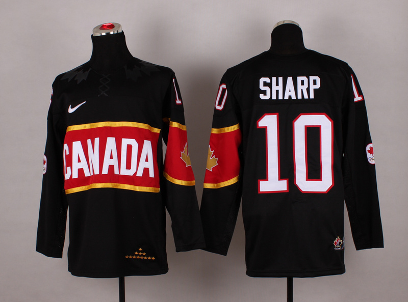 Canada 10 Sharp Black 2014 Olympics Jerseys