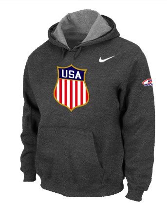 Nike Team USA Hockey Winter Olympics KO Pullover Performance Hoodie Dark Grey Jerseys