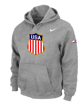 Nike Team USA Hockey Winter Olympics KO Pullover Performance Hoodie Grey Jerseys