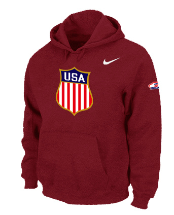 Nike Team USA Hockey Winter Olympics KO Pullover Performance Hoodie Red Jerseys
