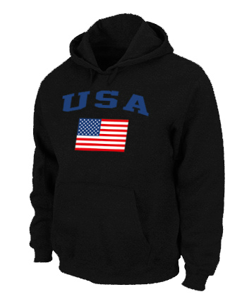 USA Olympics USA Flag Pullover Hoodie Black Jerseys