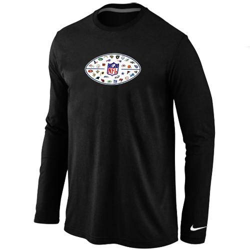 Nike NFL 32 Teams Logo Collection Locker Room Long Sleeve T Shirt Black - Click Image to Close