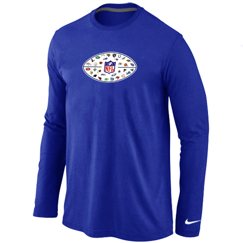 Nike NFL 32 Teams Logo Collection Locker Room Long Sleeve T Shirt Blue - Click Image to Close