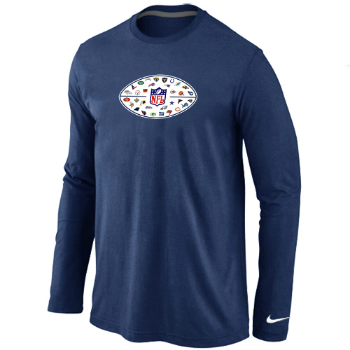 Nike NFL 32 Teams Logo Collection Locker Room Long Sleeve T Shirt D.Blue