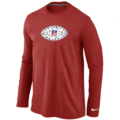 Nike NFL 32 Teams Logo Collection Locker Room Long Sleeve T Shirt Red