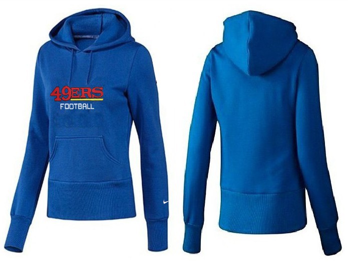 Nike 49ers Team Logo Blue Women Pullover Hoodies 01