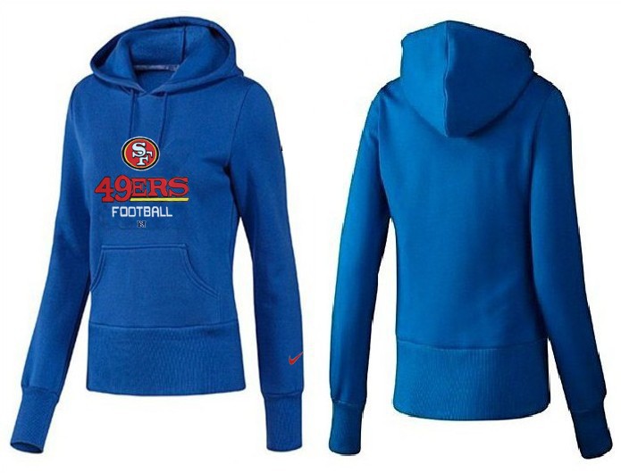 Nike 49ers Team Logo Blue Women Pullover Hoodies 02