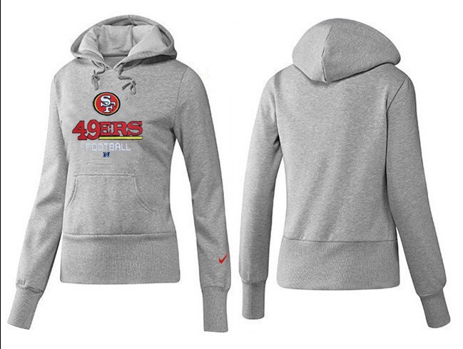Nike 49ers Team Logo Grey Women Pullover Hoodies 02