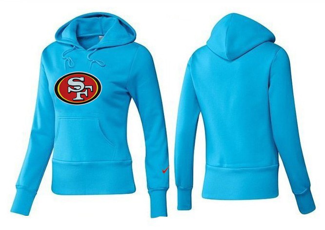 Nike 49ers Team Logo L.Blue Women Pullover Hoodies 01