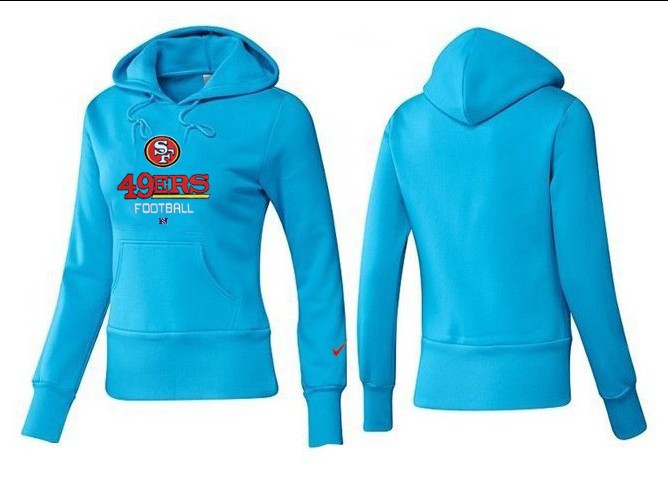 Nike 49ers Team Logo L.Blue Women Pullover Hoodies 02