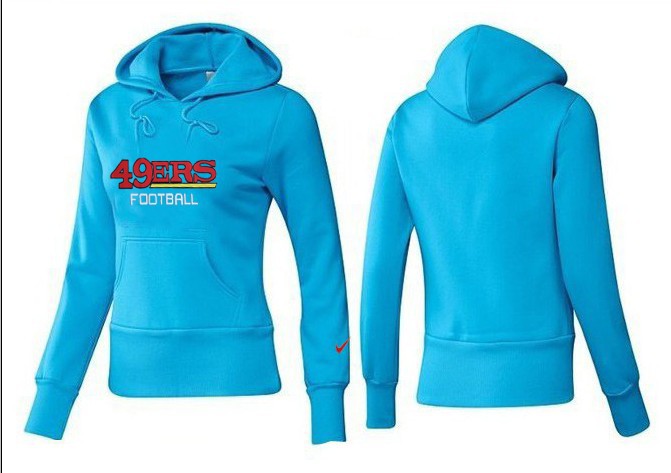 Nike 49ers Team Logo L.Blue Women Pullover Hoodies 04