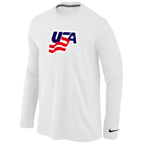 Nike USA Graphic Legend Performance Collection Locker Room Long Sleeve T Shirt White