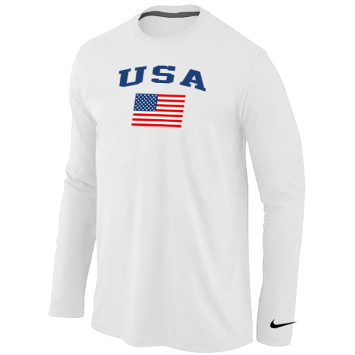 Nike USA Olympics Flag Collection Locker Room Long Sleeve T Shirt White