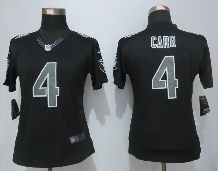 Nike Raiders 4 Derek Carr Impact Limited Black Women Jersey