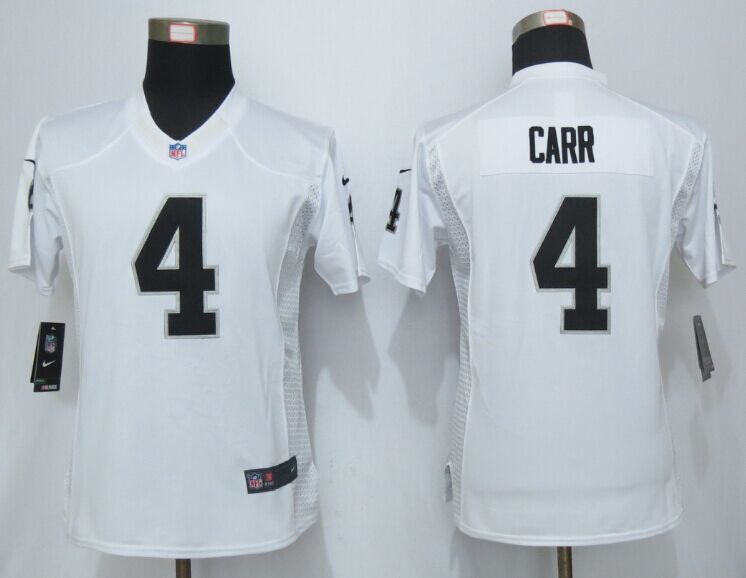 Nike Raiders 4 Derek Carr White Women Limited Jersey