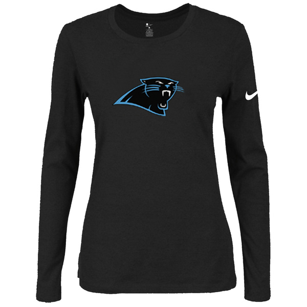 Nike Carolina Panthers Women's Of The City Long Sleeve Tri Blend T Shirt Black