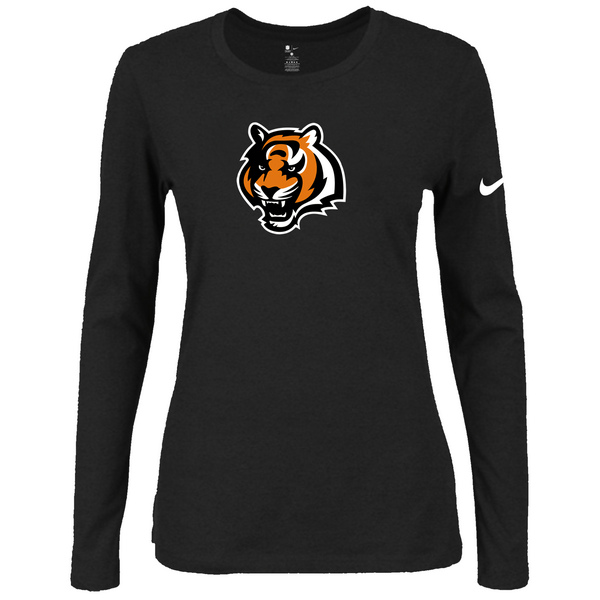 Nike Cincinnati Bengals Women's Of The City Long Sleeve Tri Blend T Shirt Black - Click Image to Close