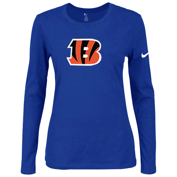 Nike Cincinnati Bengals Women's Of The City Long Sleeve Tri Blend T Shirt Blue02