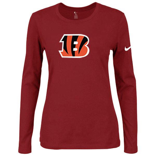 Nike Cincinnati Bengals Women's Of The City Long Sleeve Tri Blend T Shirt Red - Click Image to Close