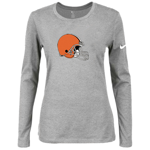 Nike Cleveland Browns Women's Of The City Long Sleeve Tri Blend T Shirt Grey