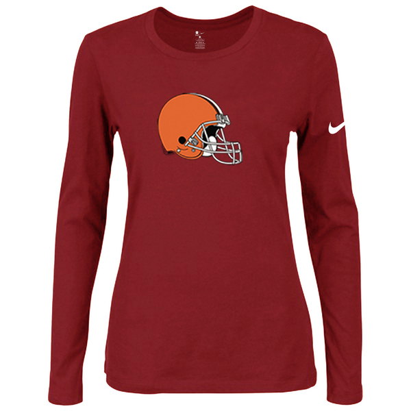 Nike Cleveland Browns Women's Of The City Long Sleeve Tri Blend T Shirt Red