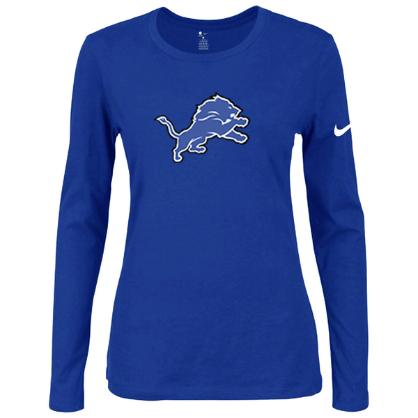 Nike Detriots Tigers Women's Of The City Long Sleeve Tri Blend T Shirt Blue