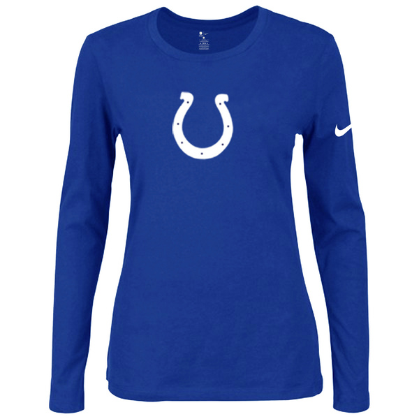 Nike Indianapolis Colts Women's Of The City Long Sleeve Tri Blend T Shirt Blue02 - Click Image to Close