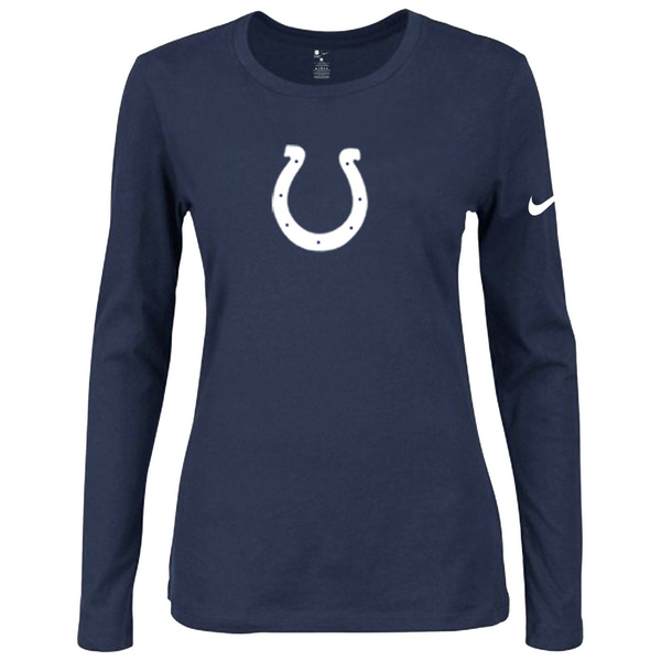 Nike Indianapolis Colts Women's Of The City Long Sleeve Tri Blend T Shirt D.Blue02
