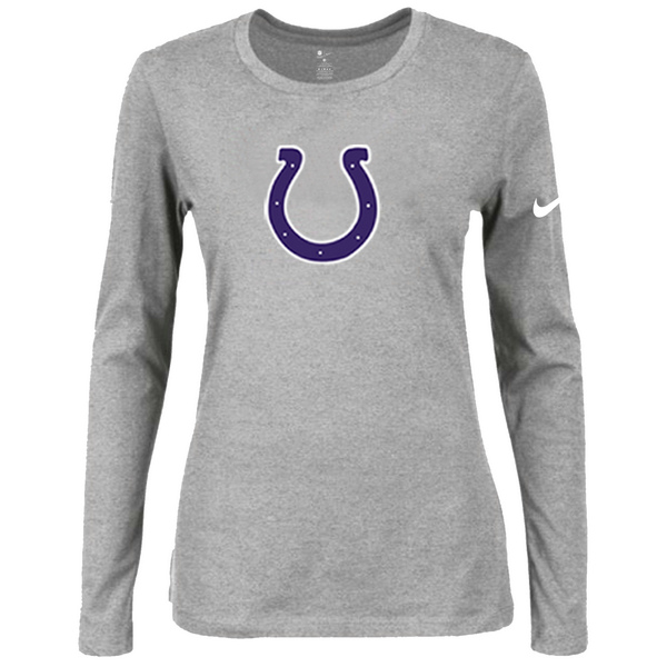 Nike Indianapolis Colts Women's Of The City Long Sleeve Tri Blend T Shirt Grey02