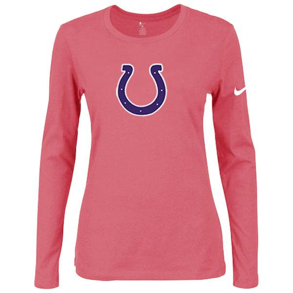 Nike Indianapolis Colts Women's Of The City Long Sleeve Tri Blend T Shirt Pink02