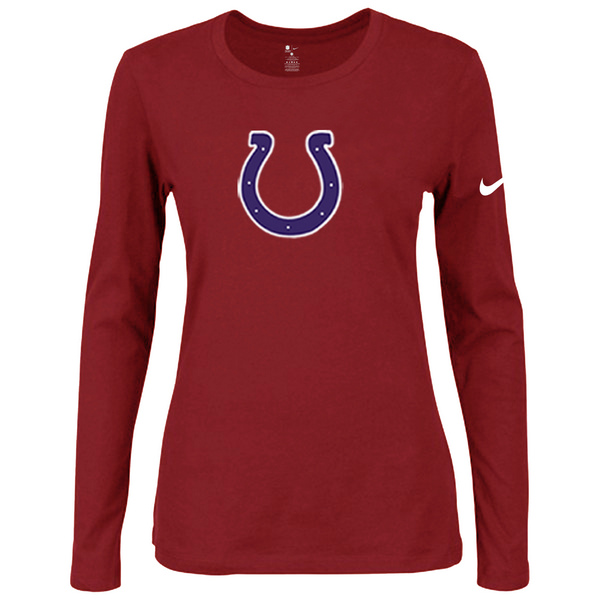 Nike Indianapolis Colts Women's Of The City Long Sleeve Tri Blend T Shirt Red02