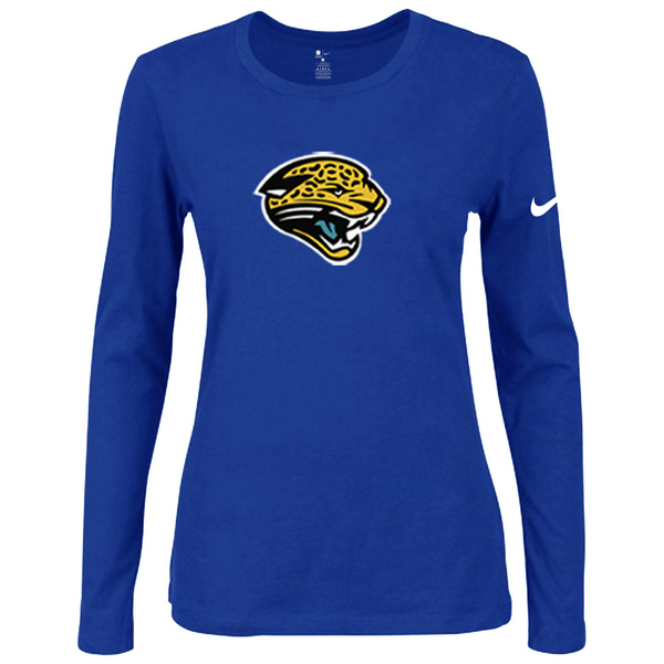 Nike Jacksonville Jaguars Women's Of The City Long Sleeve Tri Blend T Shirt Blue
