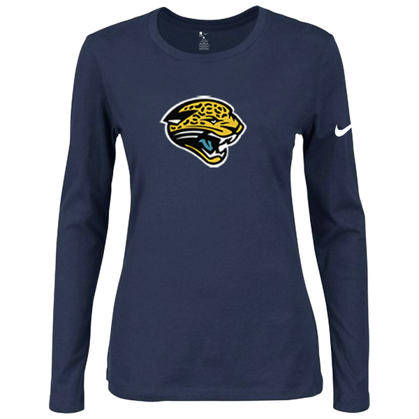 Nike Jacksonville Jaguars Women's Of The City Long Sleeve Tri Blend T Shirt D.Blue