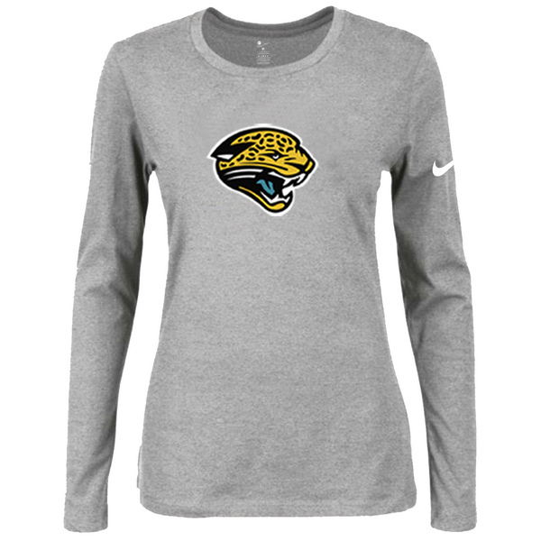 Nike Jacksonville Jaguars Women's Of The City Long Sleeve Tri Blend T Shirt Grey
