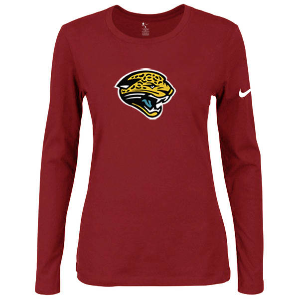 Nike Jacksonville Jaguars Women's Of The City Long Sleeve Tri Blend T Shirt Red