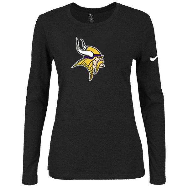 Nike Minnesota Vikings Women's Of The City Long Sleeve Tri Blend T Shirt Black