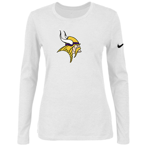 Nike Minnesota Vikings Women's Of The City Long Sleeve Tri Blend T Shirt White
