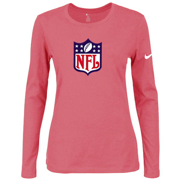 Nike NFL Logo Women's Of The City Long Sleeve Tri Blend T Shirt Pink - Click Image to Close