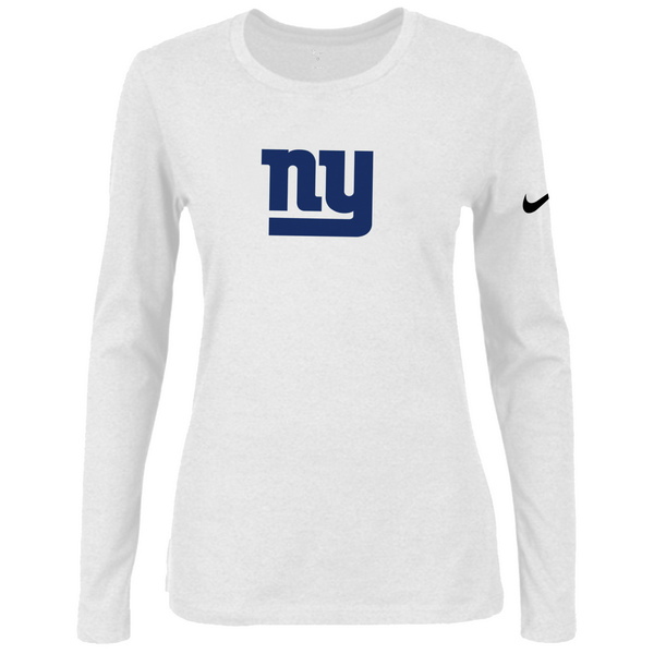 Nike New York Giants Women's Of The City Long Sleeve Tri Blend T Shirt White02
