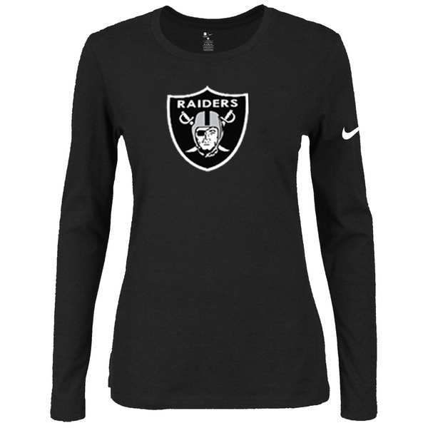 Nike Oakland Raiders Women's Of The City Long Sleeve Tri Blend T Shirt Black