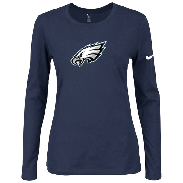 Nike Philadelphia Eagles Women's Of The City Long Sleeve Tri Blend T Shirt D.Blue