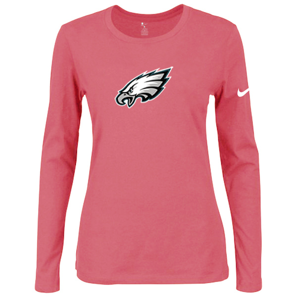 Nike Philadelphia Eagles Women's Of The City Long Sleeve Tri Blend T Shirt Pink