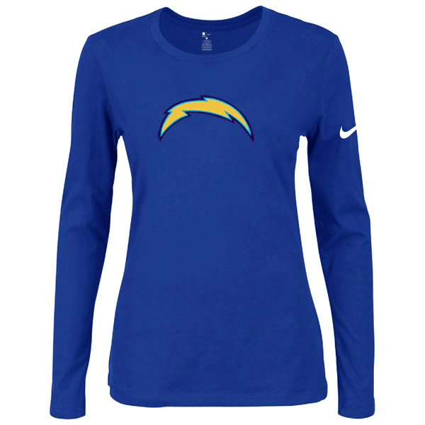 Nike San Diego Chargers Women's Of The City Long Sleeve Tri Blend T Shirt Blue - Click Image to Close