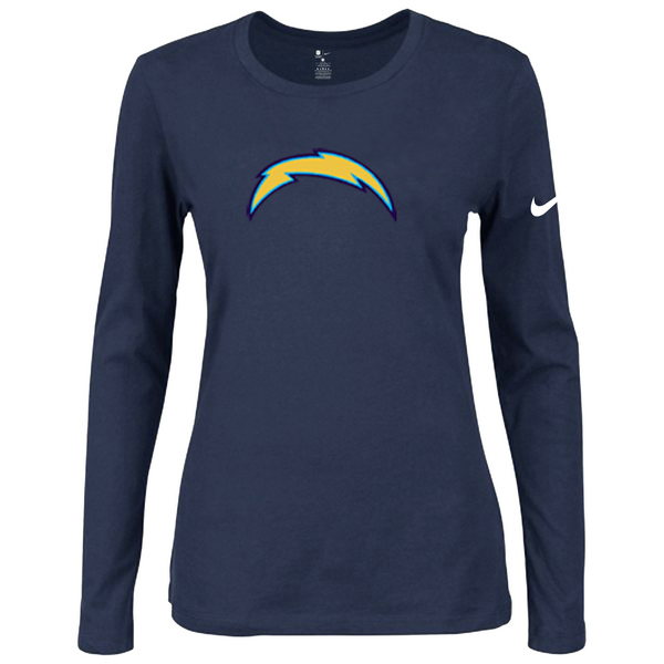Nike San Diego Chargers Women's Of The City Long Sleeve Tri Blend T Shirt D.Blue - Click Image to Close