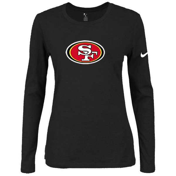 Nike San Francisco 49ers Women's Of The City Long Sleeve Tri Blend T Shirt Black02