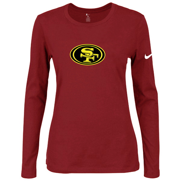 Nike San Francisco 49ers Women's Of The City Long Sleeve Tri Blend T Shirt Red