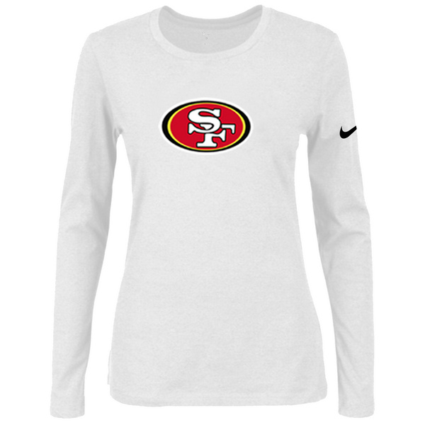 Nike San Francisco 49ers Women's Of The City Long Sleeve Tri Blend T Shirt White02 - Click Image to Close